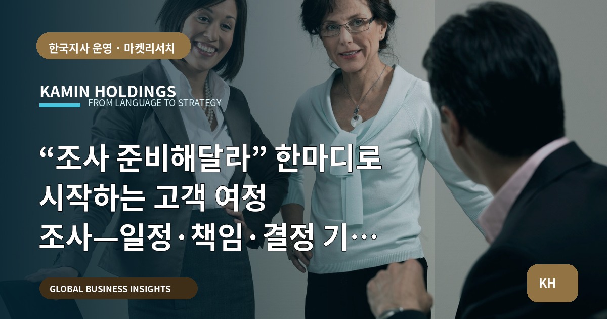 “조사 준비해달라” 한마디로 시작하는 고객 여정 조사—일정·책임·결정 기준 정리