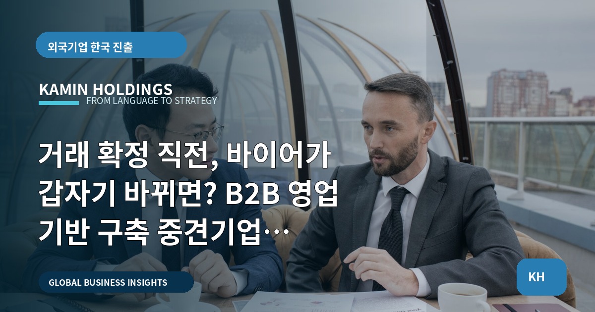 거래 확정 직전, 바이어가 갑자기 바뀌면? B2B 영업 기반 구축 중견기업 해외사업팀의 검수 로드맵